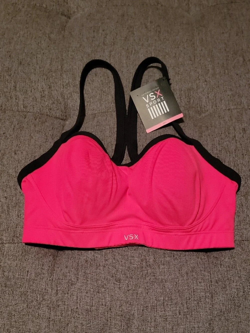 Victoria's Secret VSX Angel Underwire Sports Bra 32D Neon Red W/ Black Trim 2013